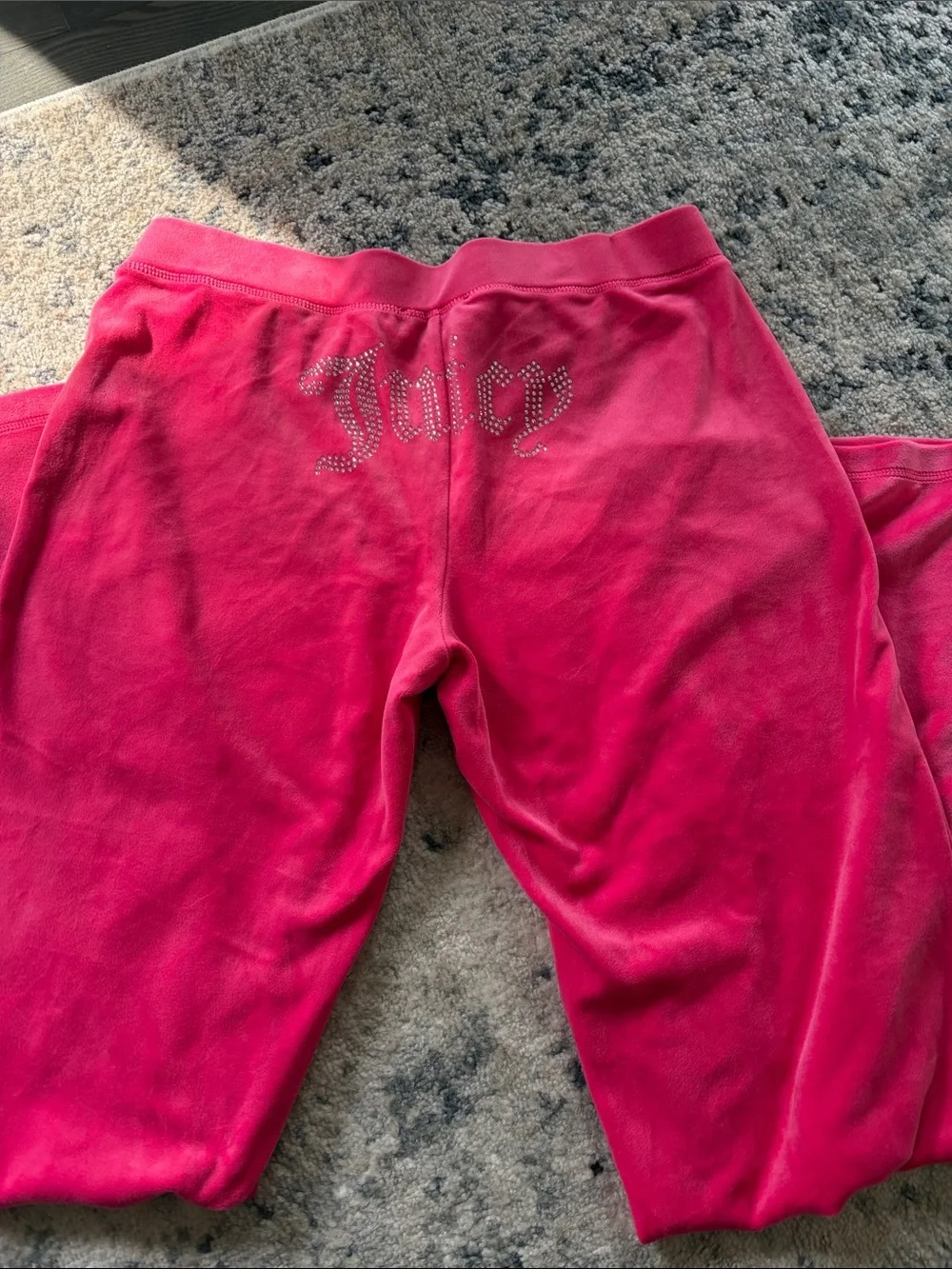 Juicy Couture Hot Pink Plush Hooded Zip Jacket and pants set - Picture 3 of 4